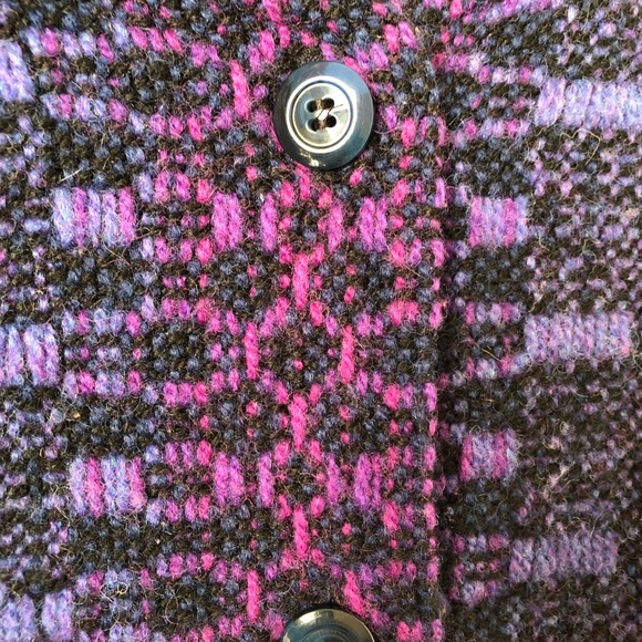 Artisan Woven Wool Purple Tone Chanel Cardigan in Iris Shacket by DeWeevers - Picture 7 of 7